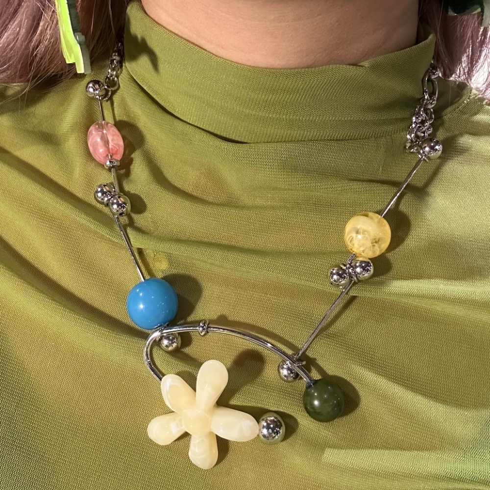 ＼重份量/ 日系 繽紛珠珠花花鏈-細節圖2