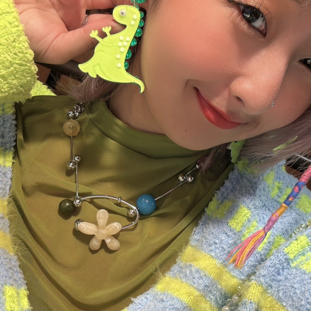 ＼重份量/ 日系 繽紛珠珠花花鏈-細節圖4