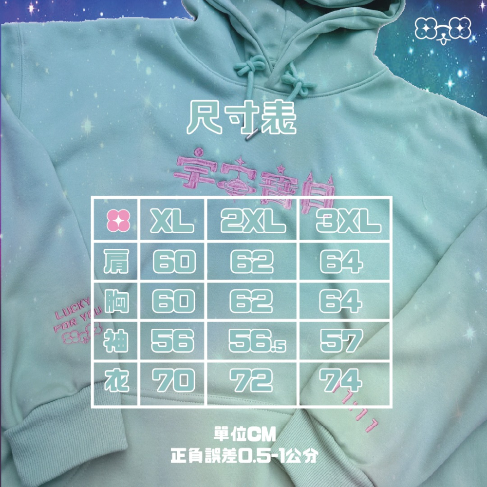 宇宙寶貝 刺繡鋪棉帽T / 三色💫-細節圖8