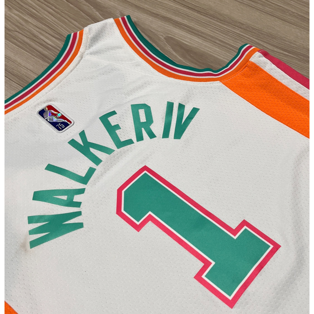 Nike NBA 馬刺隊 Walker 球衣 sw 城市版 21-22賽季 75週年 XS號-細節圖3