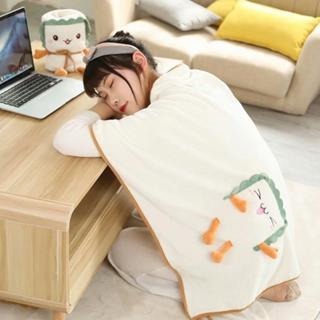 萌系~麵包午睡毯 毛毯 舒眠 白眼/開心/害羞/撇嘴 辦公室午睡毯 童毯 卷毯 捲毯 大毯子 被子 保暖被 毯子-細節圖3
