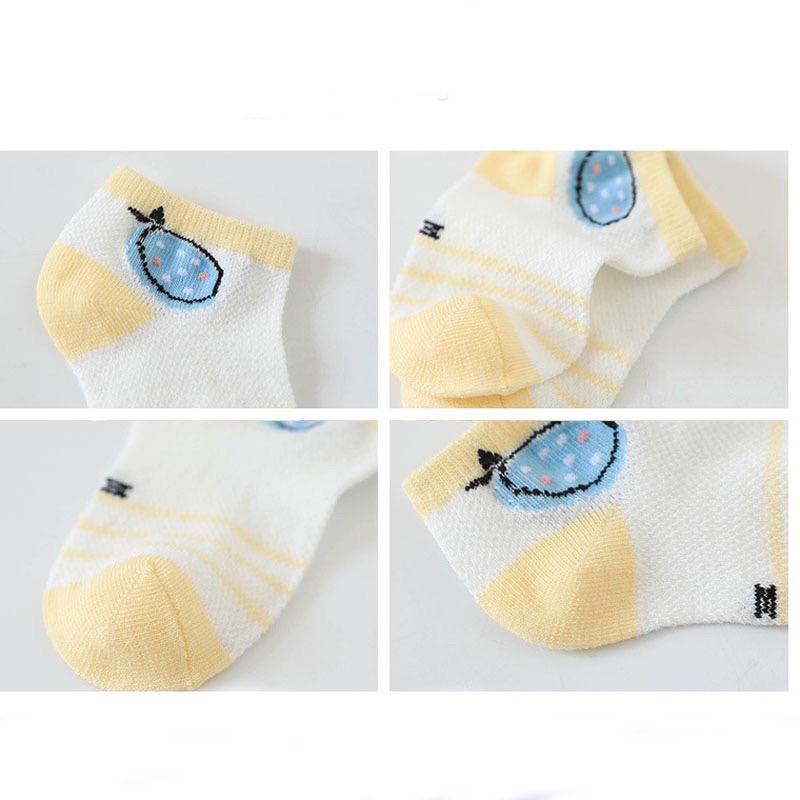 嬰兒短襪 寶寶襪 春夏薄款網眼 卡通動物5雙裝-細節圖2