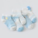 嬰兒短襪 寶寶襪 春夏薄款網眼 卡通動物5雙裝-規格圖3