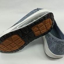 【鞋里】~老船長~ 23327 繡花布厚底氣墊套式休閒鞋 橡膠止滑鞋底 吸汗舒適 耐穿 按摩顆粒 （黑）-細節圖2