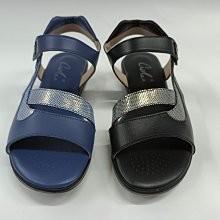 【鞋里】~克娌米亞 CRIMEA~ 2023年最新款真皮手工涼鞋 氣墊 台灣製造(黑/寶藍)