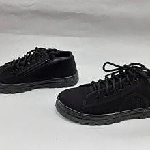 【鞋里】男女款~OK-HOUSE~ 柔軟~舒適~百搭  綁帶+拉鍊 流行帆布鞋 工作鞋 台灣製造 粗底防滑膠底~全黑色~-細節圖3