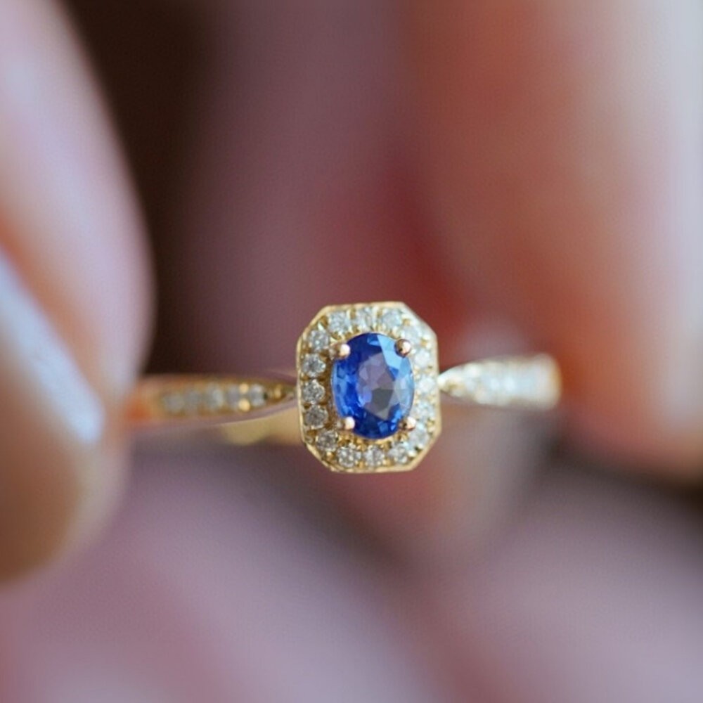 【WhiteKuo】18k金彩寶祖母綠/藍寶石/紅寶石鑽石戒指-規格圖5