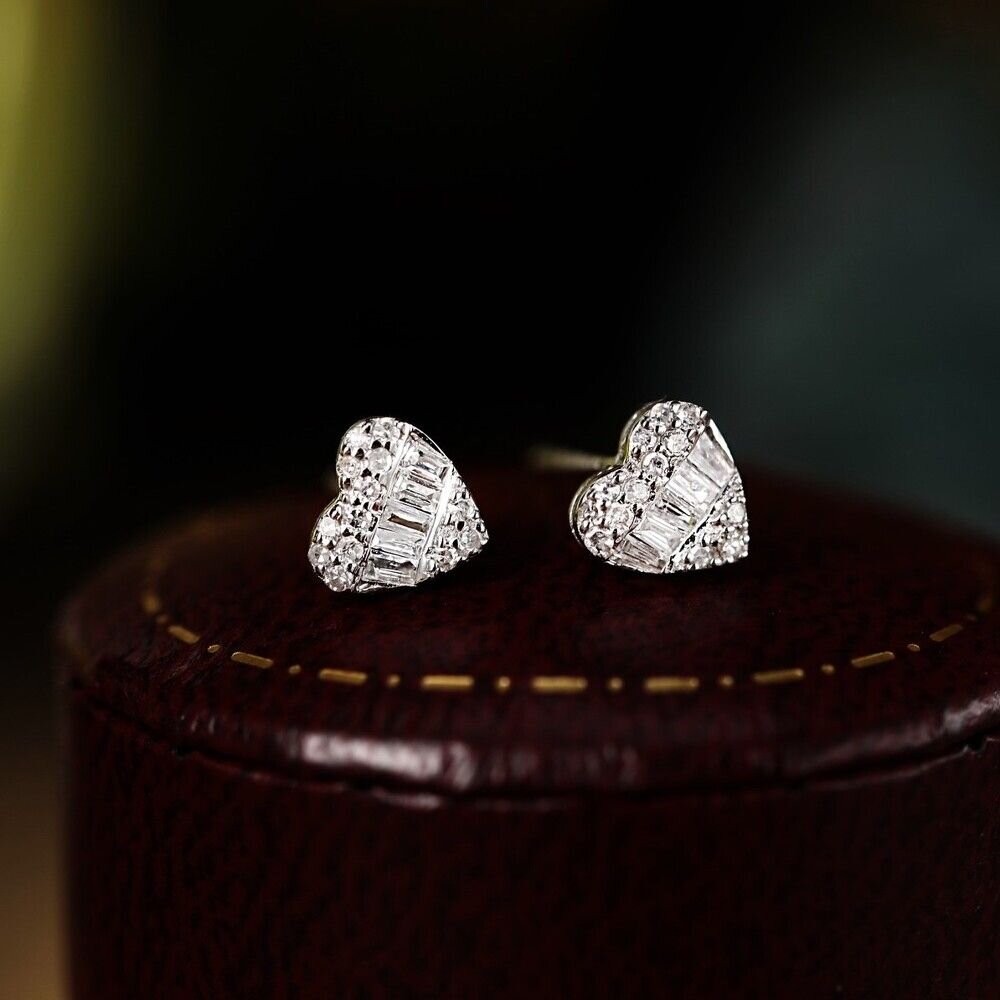 【WhiteKuo】18k金滿鑽愛心耳環-細節圖2