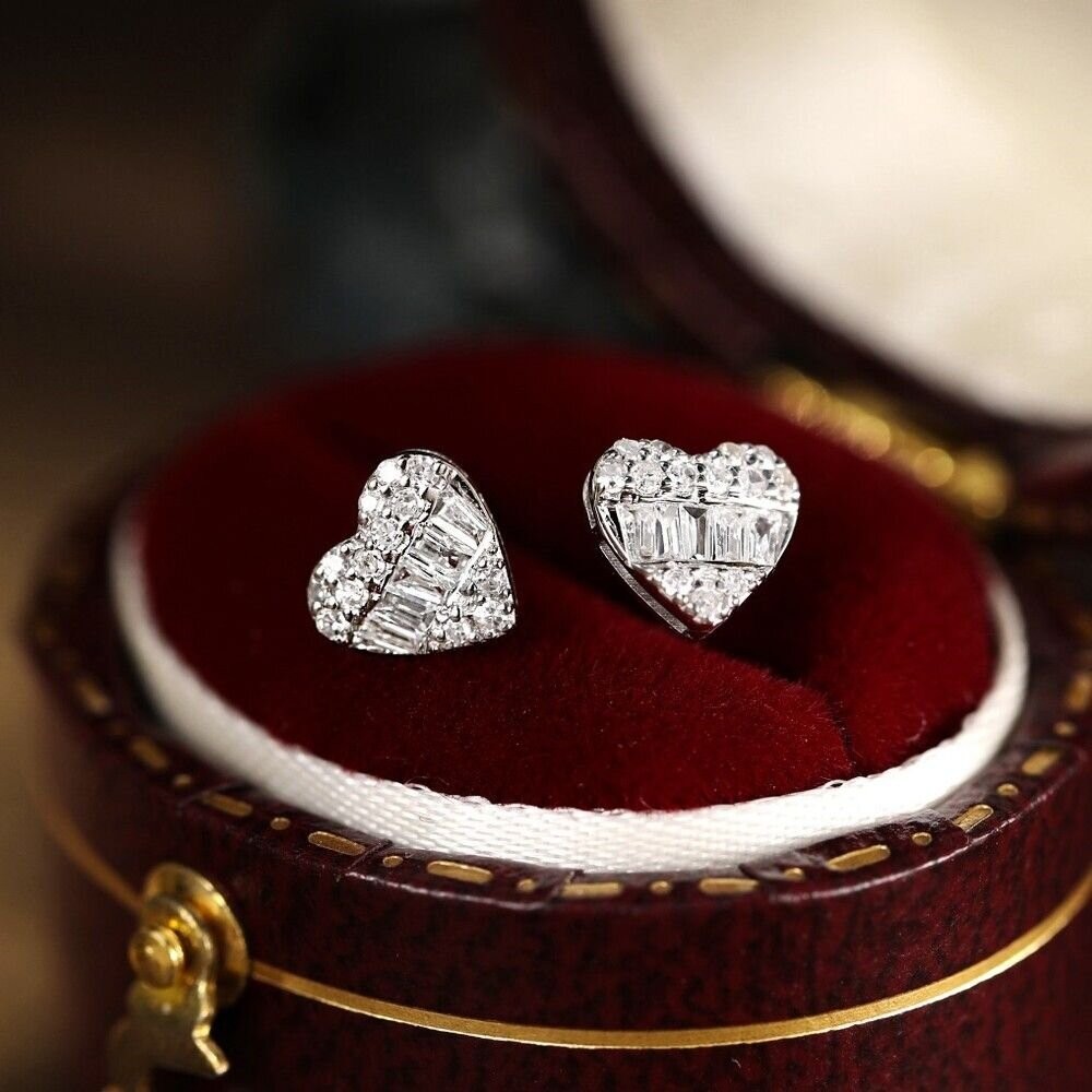 【WhiteKuo】18k金滿鑽愛心耳環-細節圖3