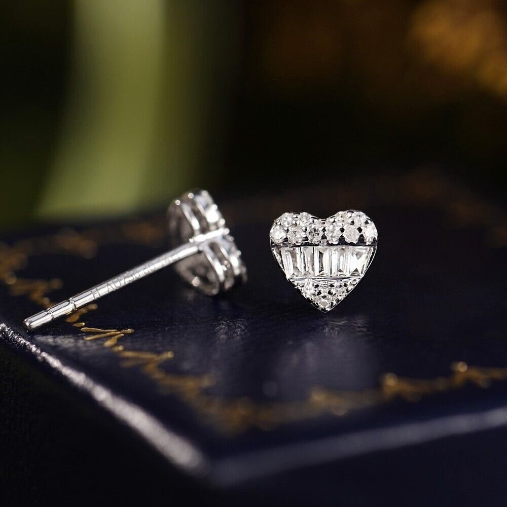 【WhiteKuo】18k金滿鑽愛心耳環-細節圖5