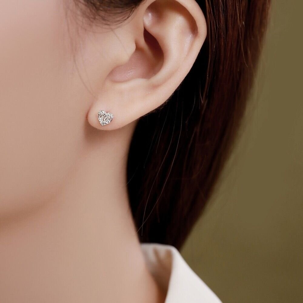【WhiteKuo】18k金滿鑽愛心耳環-細節圖6
