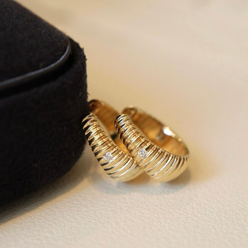 【WhiteKuo】18k鑽石復古時尚耳扣-細節圖4