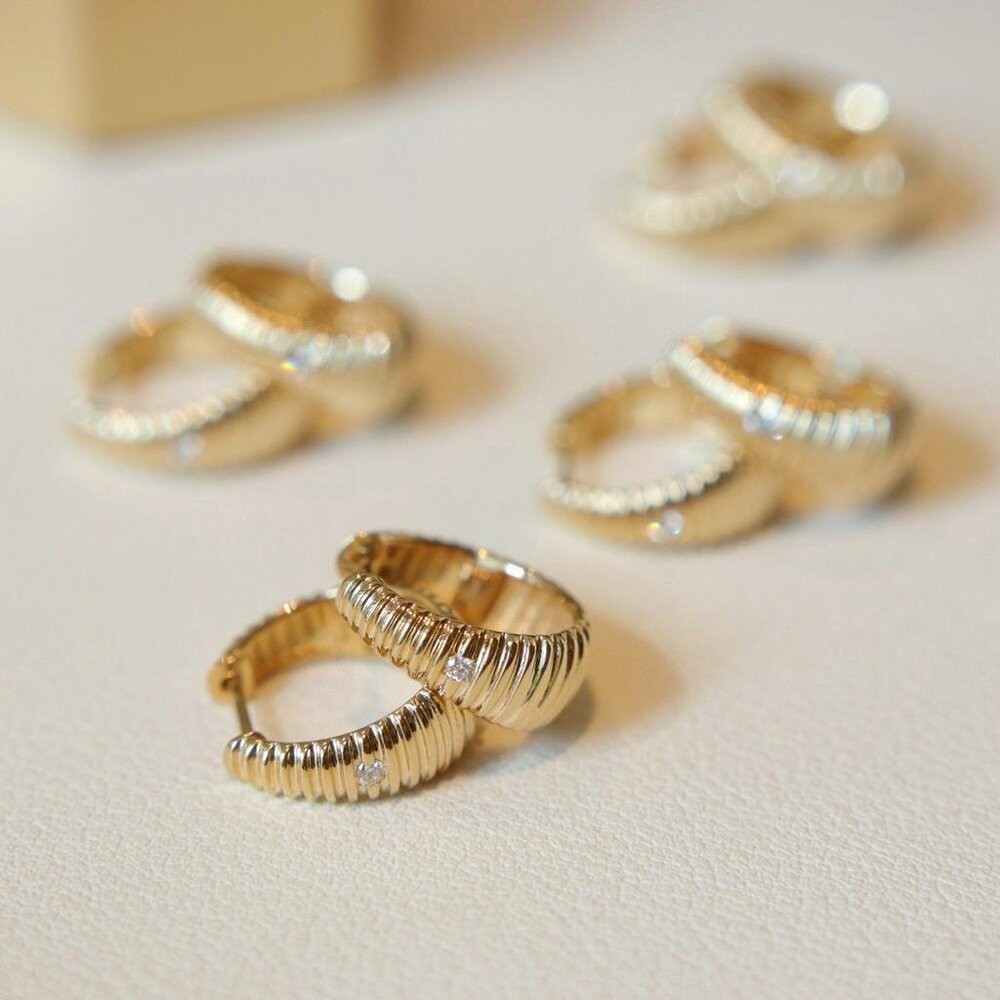 【WhiteKuo】18k鑽石復古時尚耳扣-細節圖5