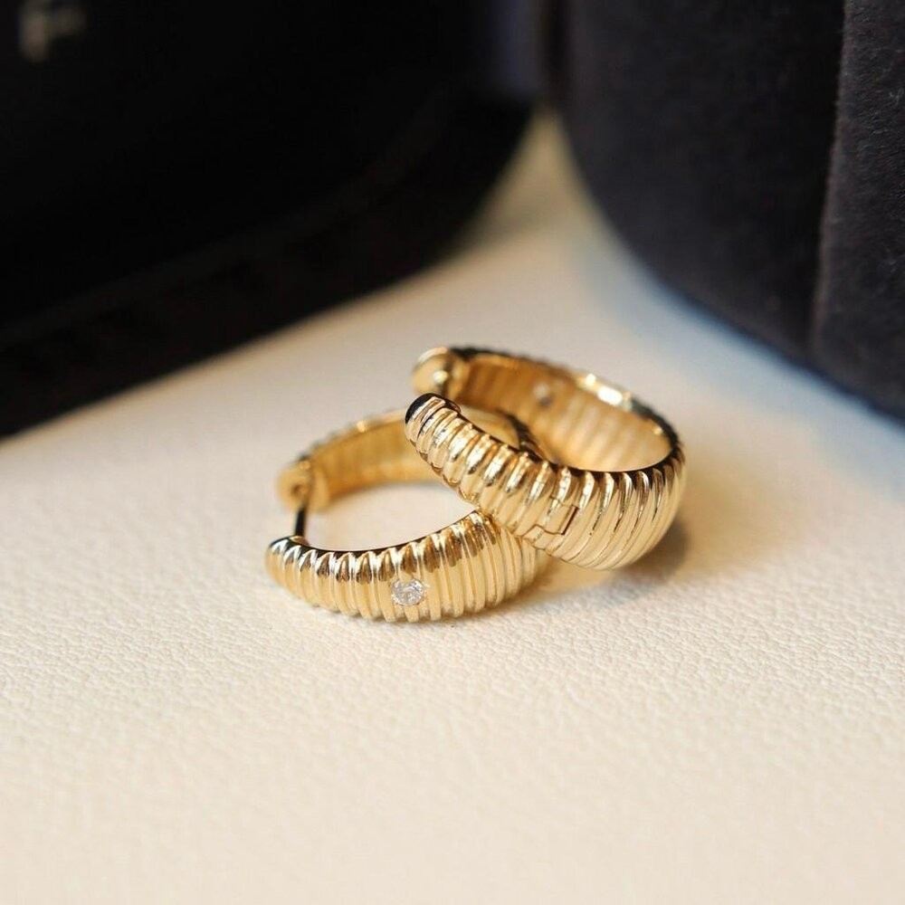 【WhiteKuo】18k鑽石復古時尚耳扣-細節圖6