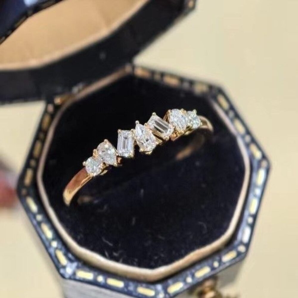 【WhiteKuo】18K異型培育鑽戒-細節圖2