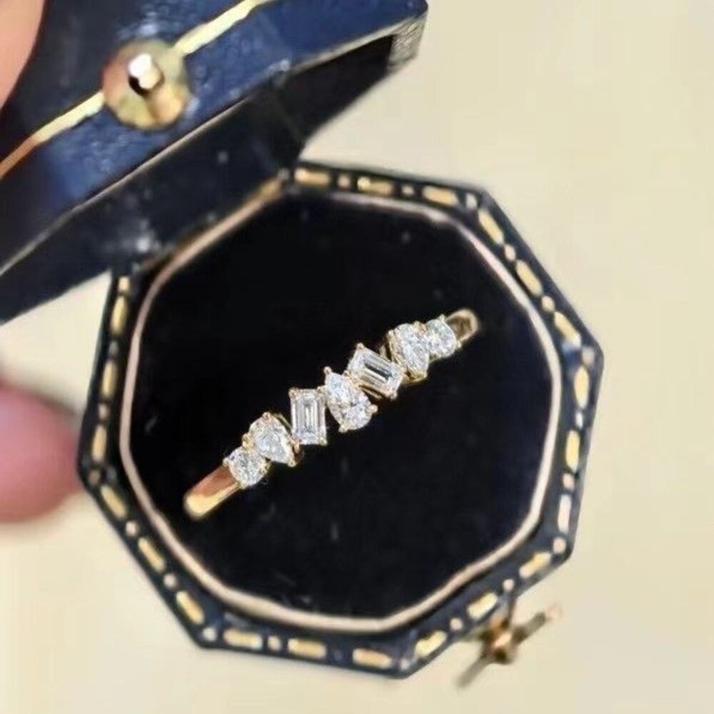 【WhiteKuo】18K異型培育鑽戒-細節圖3