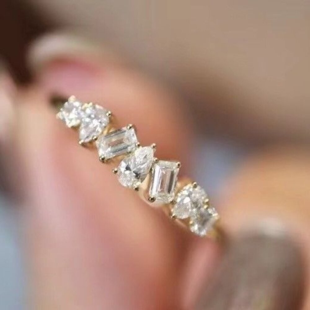 【WhiteKuo】18K異型培育鑽戒-細節圖4