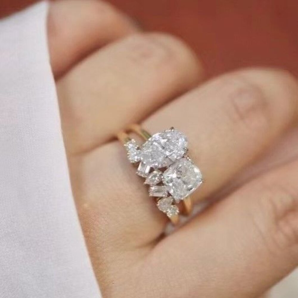 【WhiteKuo】18K異型培育鑽戒-細節圖5