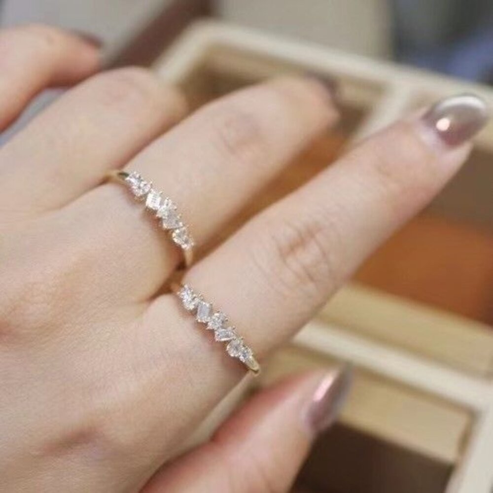 【WhiteKuo】18K異型培育鑽戒-細節圖6