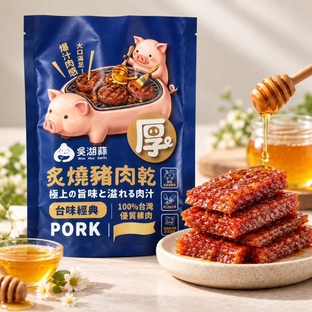 蜜汁炙燒豬肉乾｜厚切蜜汁豬肉乾・台灣豬肉乾・休閒零食