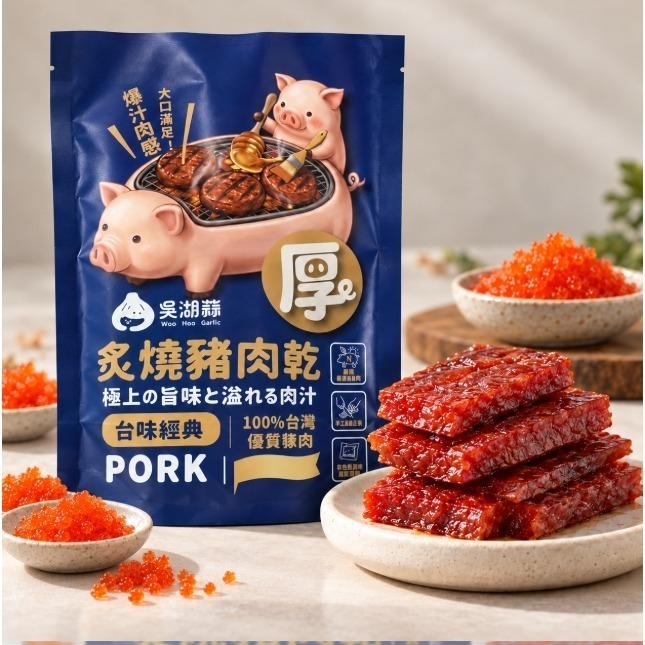 魚卵炙燒豬肉乾｜特色厚切豬肉乾・台灣豬肉乾・人氣零食