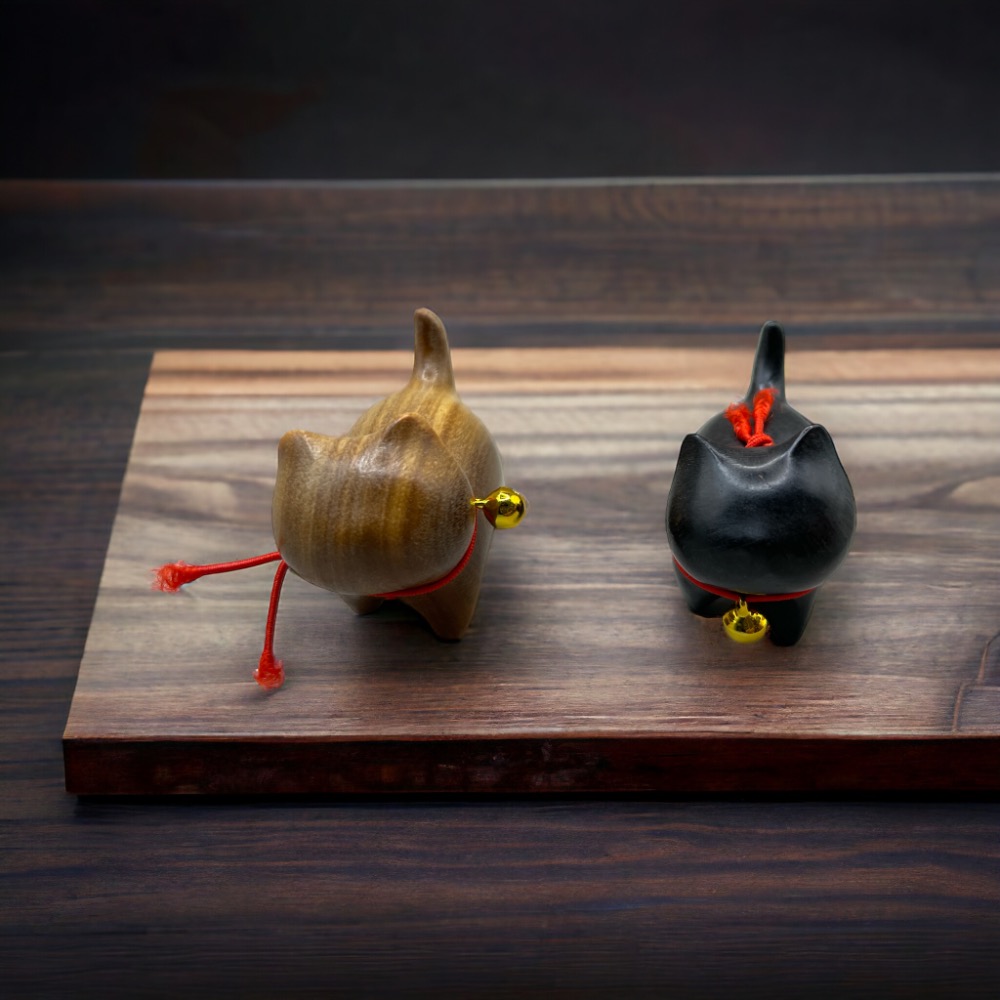 貓咪木頭小擺件-細節圖3