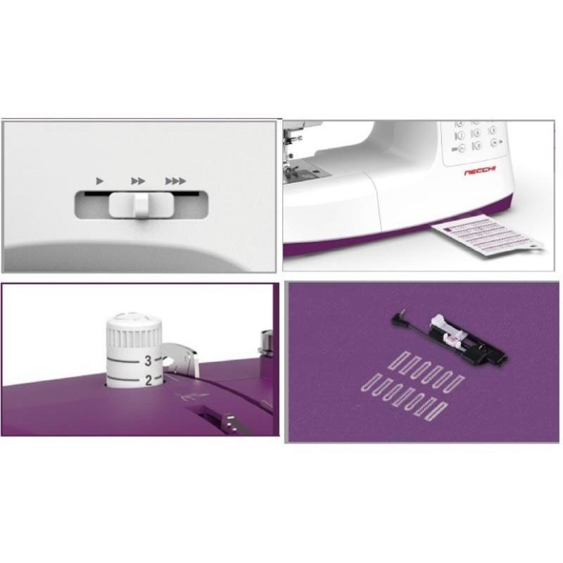 永昇針車：NECCHI204D電腦式縫紉機。星空紫。有附輔助桌，均勻壓布腳-細節圖3