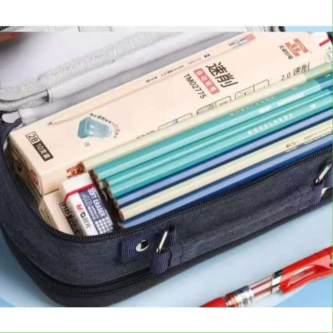 超大容量筆袋 加厚帆布材質 帆布筆袋 五層大容量筆袋 筆袋 大容量文具盒 多層鉛筆盒 學生筆袋 鉛筆盒 鉛筆袋-細節圖2