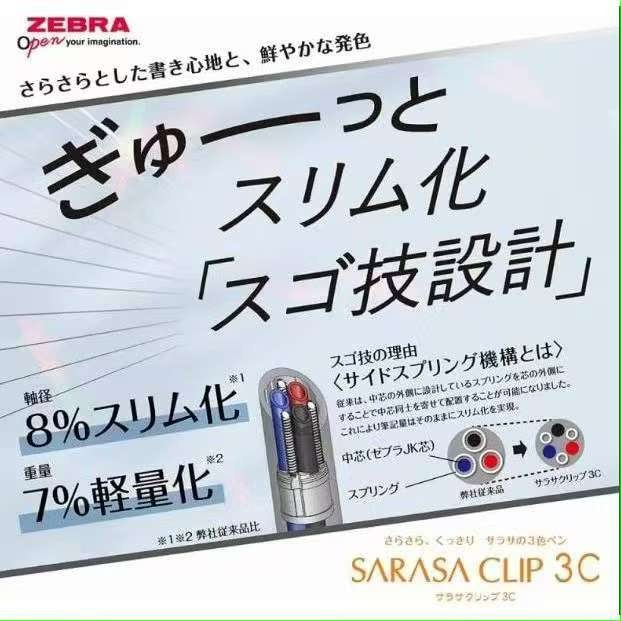日本斑馬 J3J5 限定色 ZEBRA SARASA CLIP 鋼珠筆JK-0.5 三色筆 3色原子筆-細節圖3