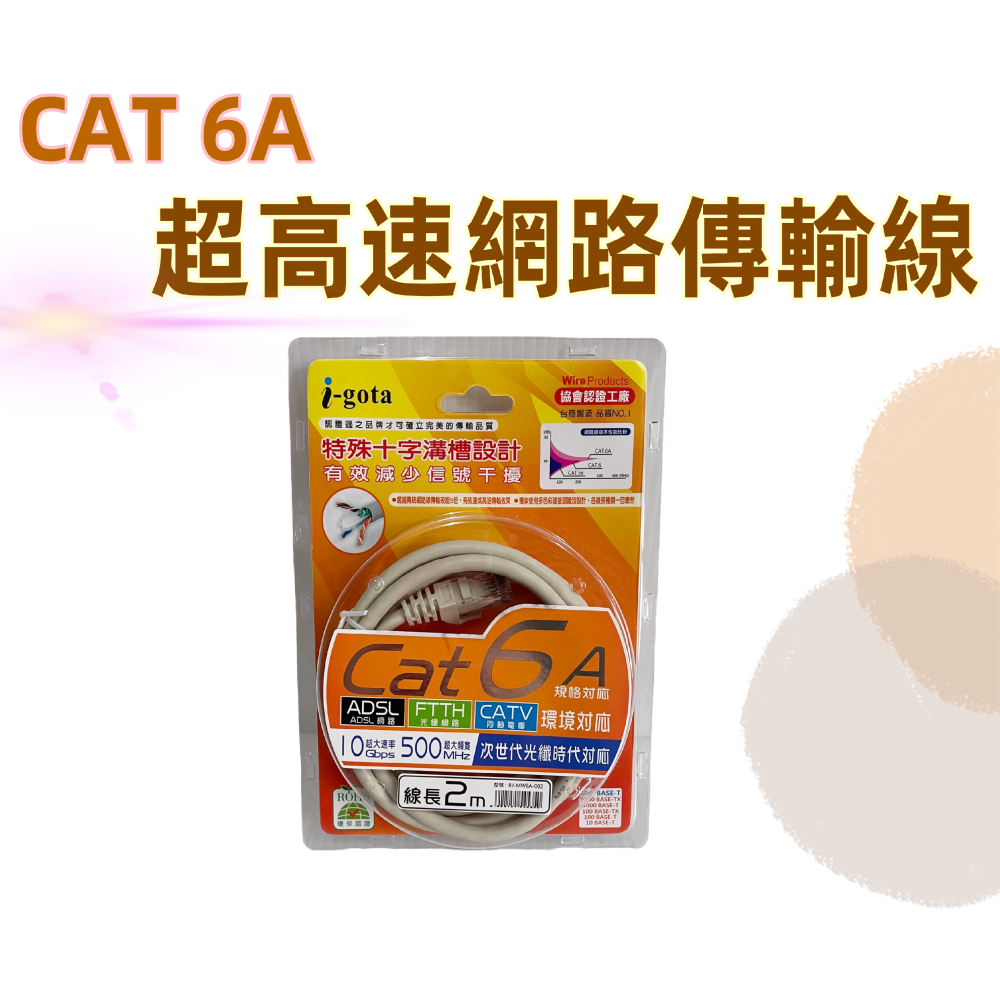 【免運 台灣現貨！】 i-gota Cat 6A超高速網路線 2m.5m.10m網路線 ADSL.FTTH.CATV-細節圖2