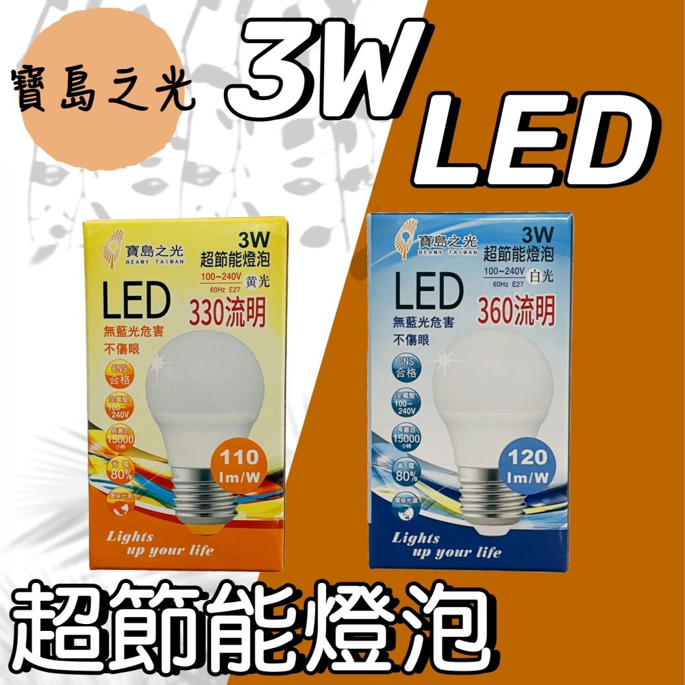 【台灣現貨！台灣出貨！】寶島之光3W.5W.8W LED超節能燈泡 省電燈泡 LED燈泡 白光燈泡 黃光燈泡 E27燈泡-細節圖3