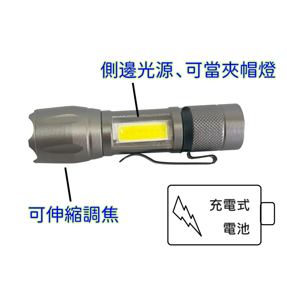 【台灣製造！台灣出貨！】TW焊馬充電式多功能照明手電筒 手電筒 照明燈 CY-H5241 有發票-細節圖3