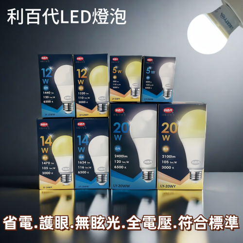 【台灣現貨！】利百代5W.12W.14W.20W LED超節能燈泡 省電燈泡 黃光燈泡 白光燈泡 LED燈泡 有發票