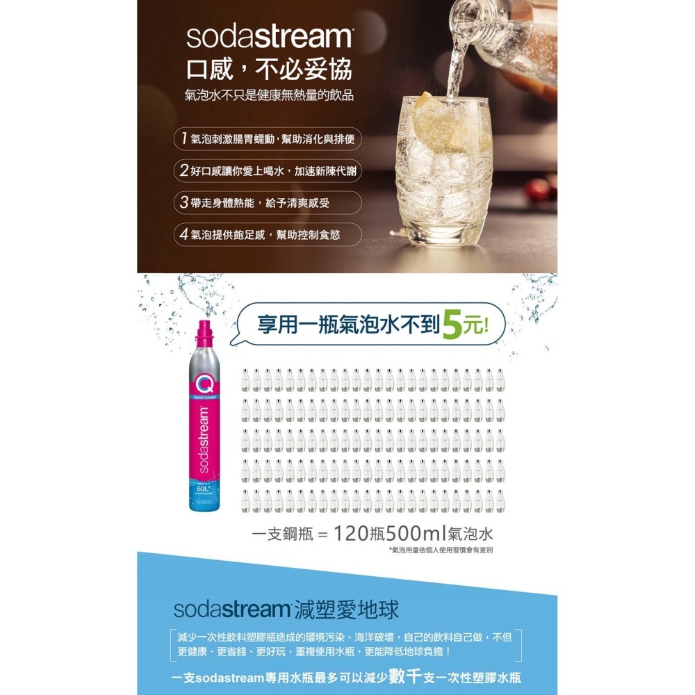 【Sodastream】自動扣瓶氣泡水機 ART 黑/白 2022快扣鋼瓶新機上市 原廠2年保固-細節圖10