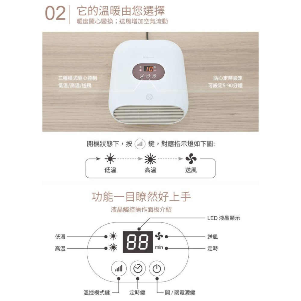 【Mistral 美寧】幸福烘暖機 JR-5104HTT 防潑水 / 毛巾烘暖 / 免鑽孔 / 電暖器 / 烘衣-細節圖4