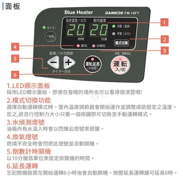 【優惠組合】大日Dainichi 電子式煤油暖氣機 FM-19FT + FW-57GRT 贈加油槍1支+防塵套(各1)-細節圖4