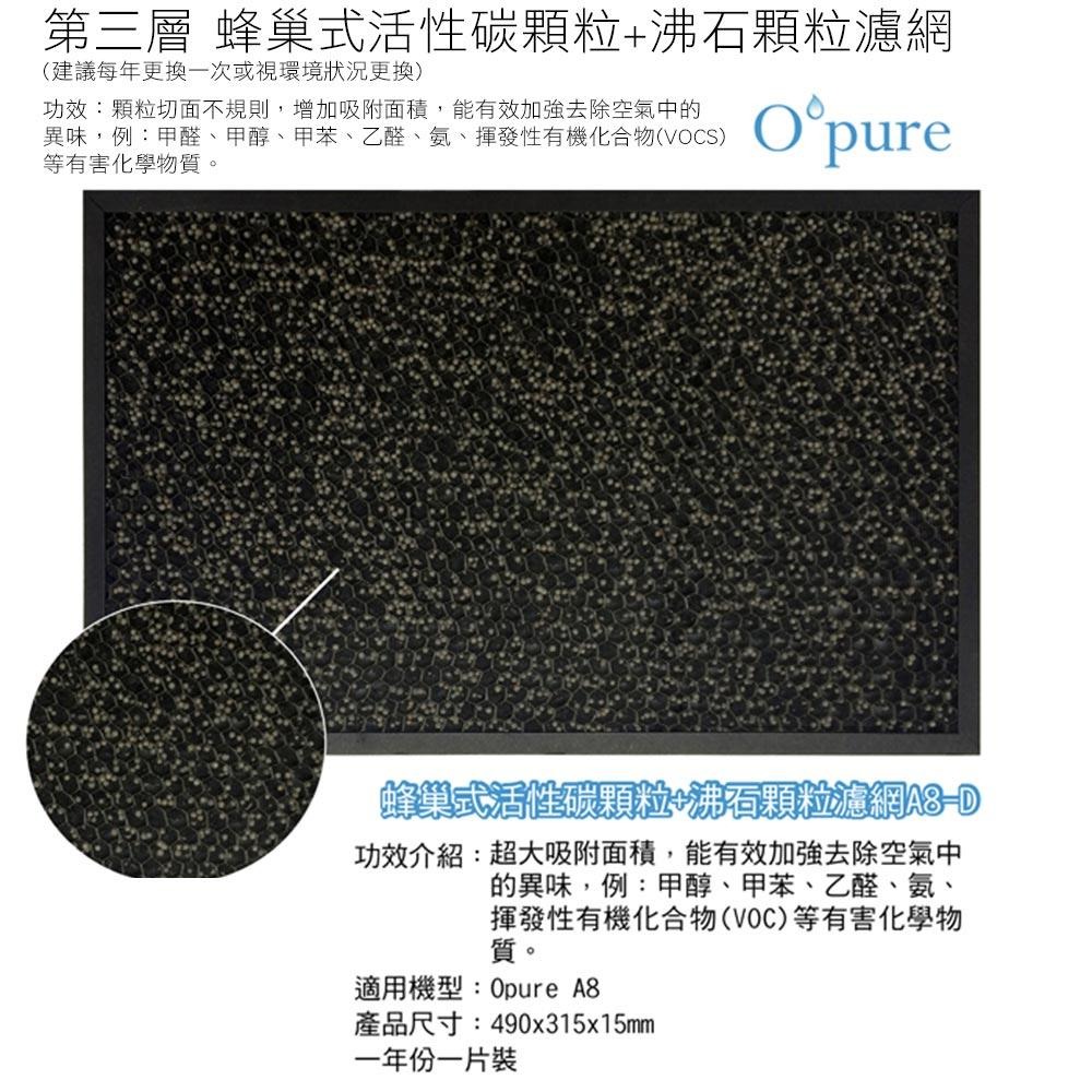 OPURE臻淨 【原廠耗材組】A8 物聯網加濕高效抗敏HEPA光觸媒抑菌空氣清淨機四層濾網組-細節圖5