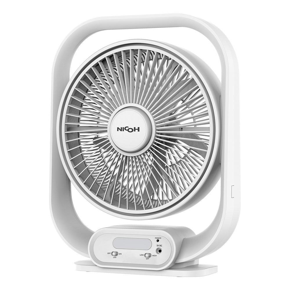 【日本 NICOH 】12吋DC-USB供電風扇 NDC-F12W 停電露營最愛｜可攜式風扇｜靜音循環扇-細節圖2