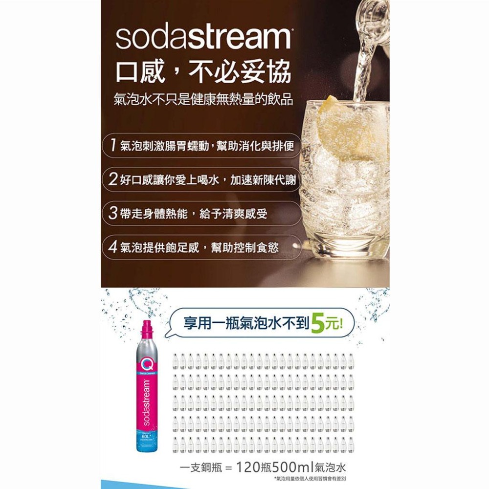 【送原廠專用保冷袋】SodaStream DUO 快扣機型氣泡水機 典雅白/太空黑 原廠公司貨 保固2年-細節圖8