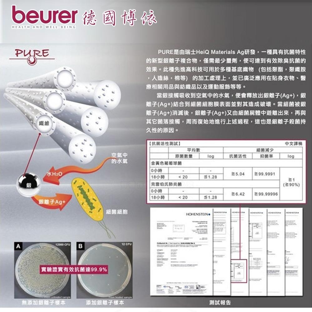 【送洗衣袋】beurer 德國博依 銀離子抗菌床墊型電毯 單人定時型 TP 60 / TP60 三年保固-細節圖4