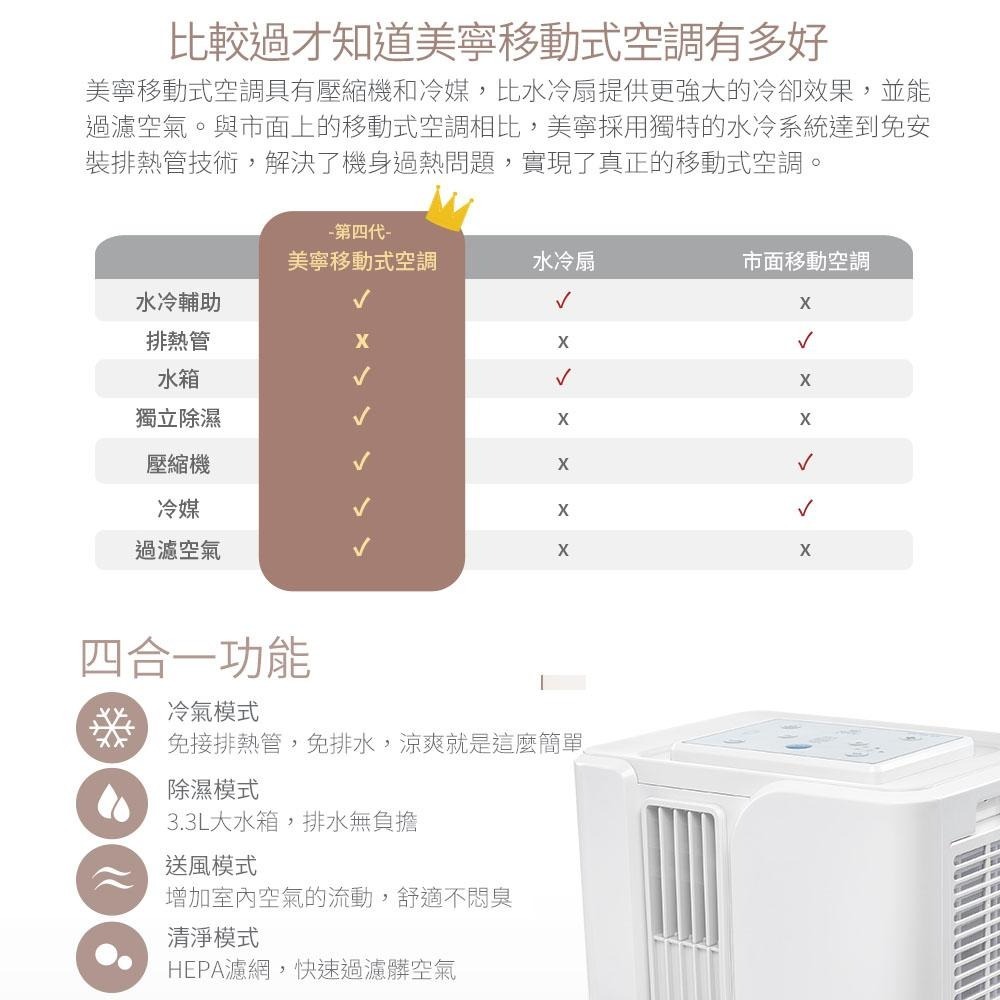 【美寧 Mistral】 第四代勁涼除濕免排熱移動空調 JR-AC5U 移動式冷氣-細節圖3