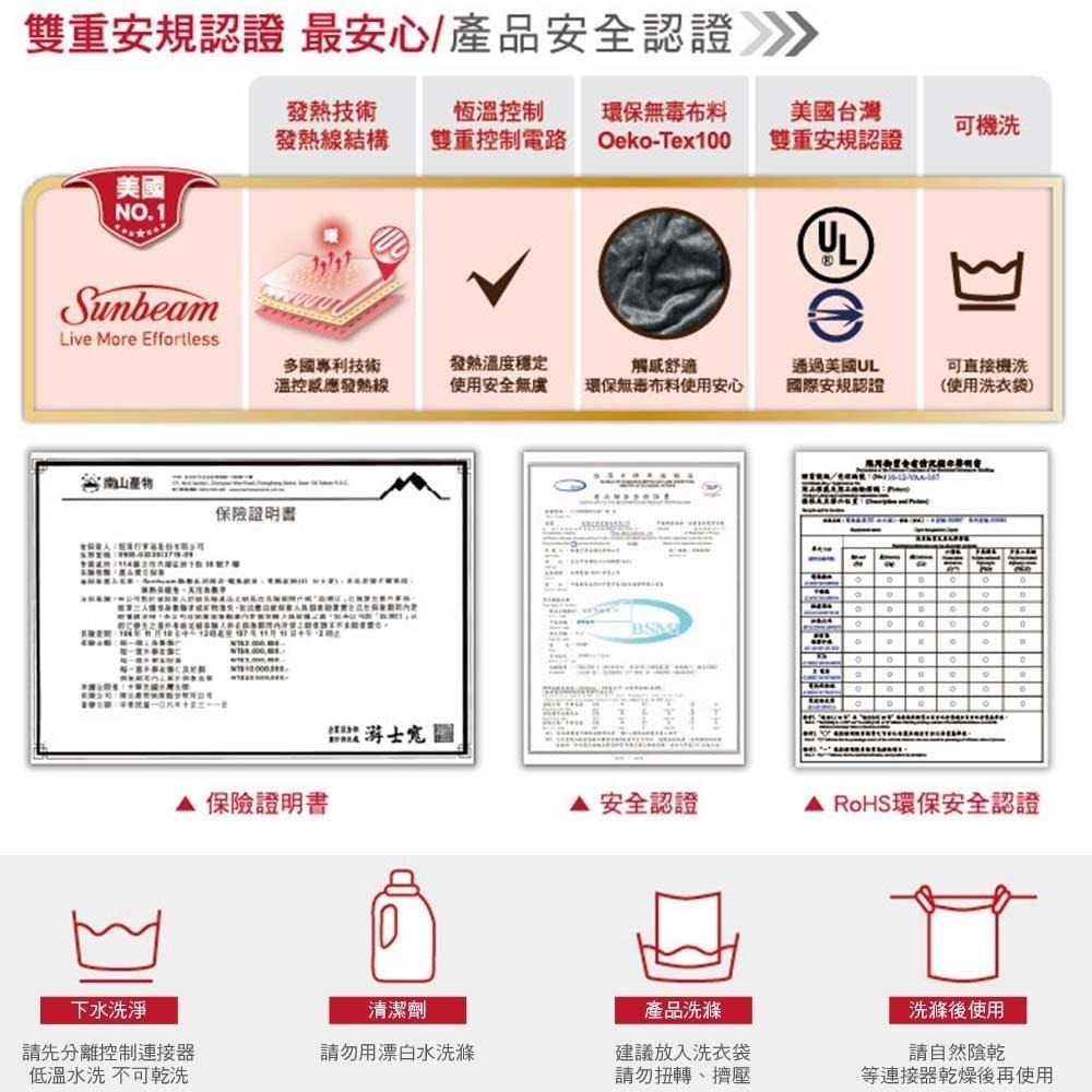 美國 夏繽Sunbeam 電熱披肩 醫證版 台灣原廠公司貨 兩年保固-細節圖7