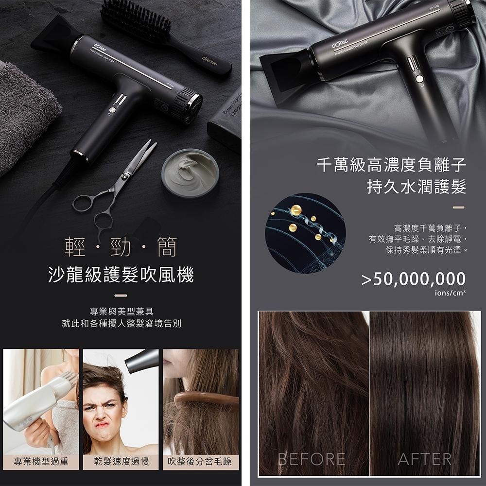 【sOlac】沙龍級護髮專業型負離子吹風機SD-1000 SD1000 鈦金灰SD-1000G /珍珠白SD-1000W-細節圖5