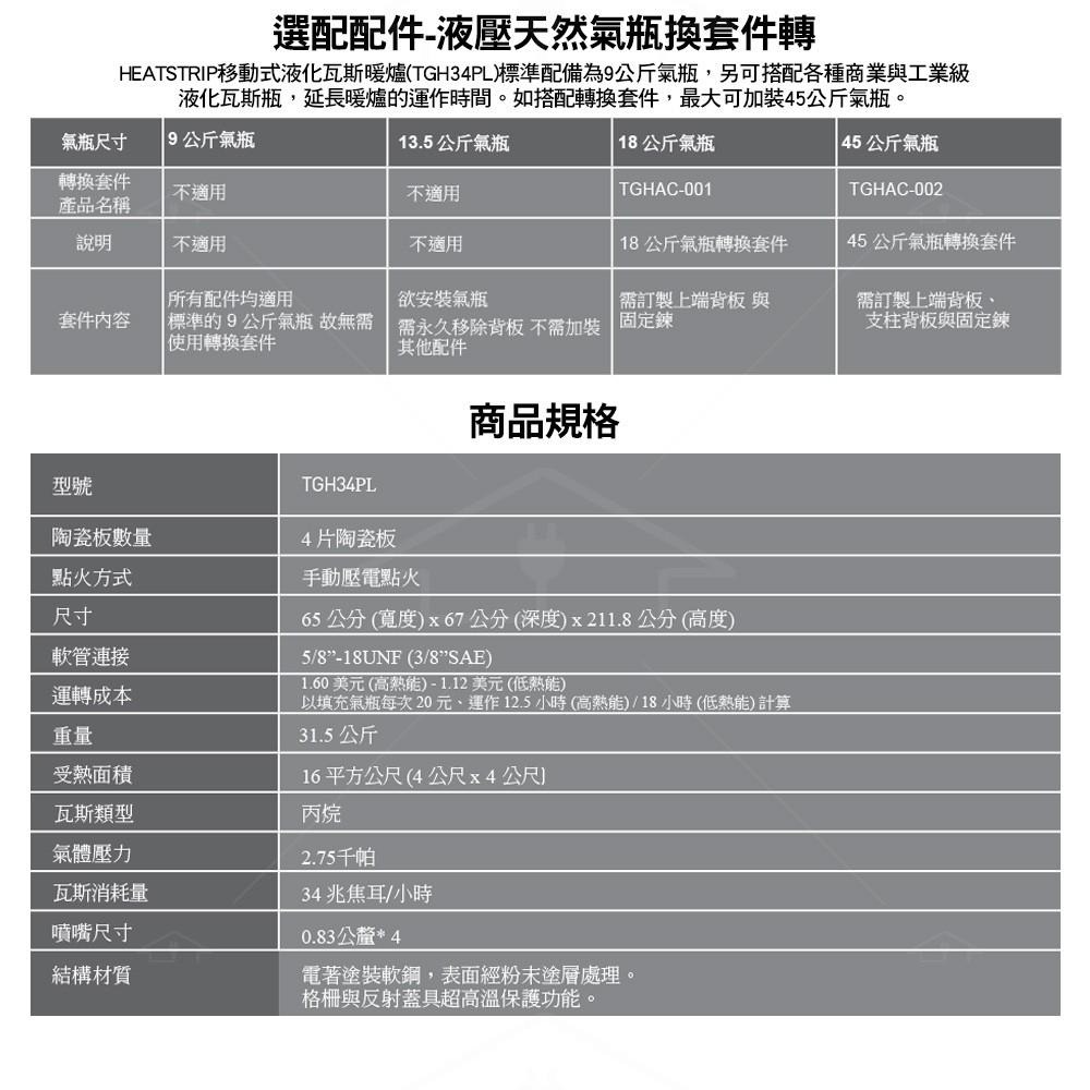 澳洲THERMOFILM 移動式液化瓦斯戶外暖爐TGH34PL 戶外區域/半露天場所/陽台等空間的保暖設備首選-細節圖7