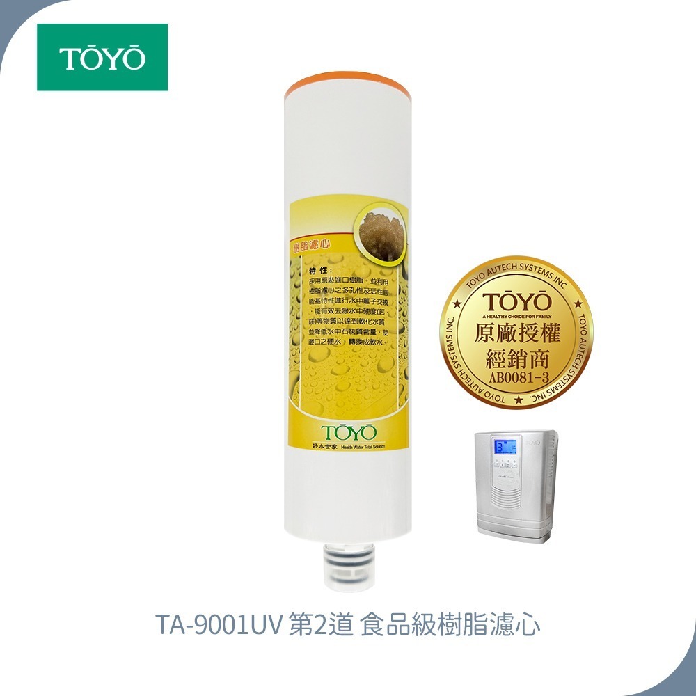 TOYO 東洋歐帝克 第一~三道濾心 (NSF認定PP棉濾心+樹脂濾心+GAC活性碳濾心)適用TA-9001UV淨水器-規格圖5