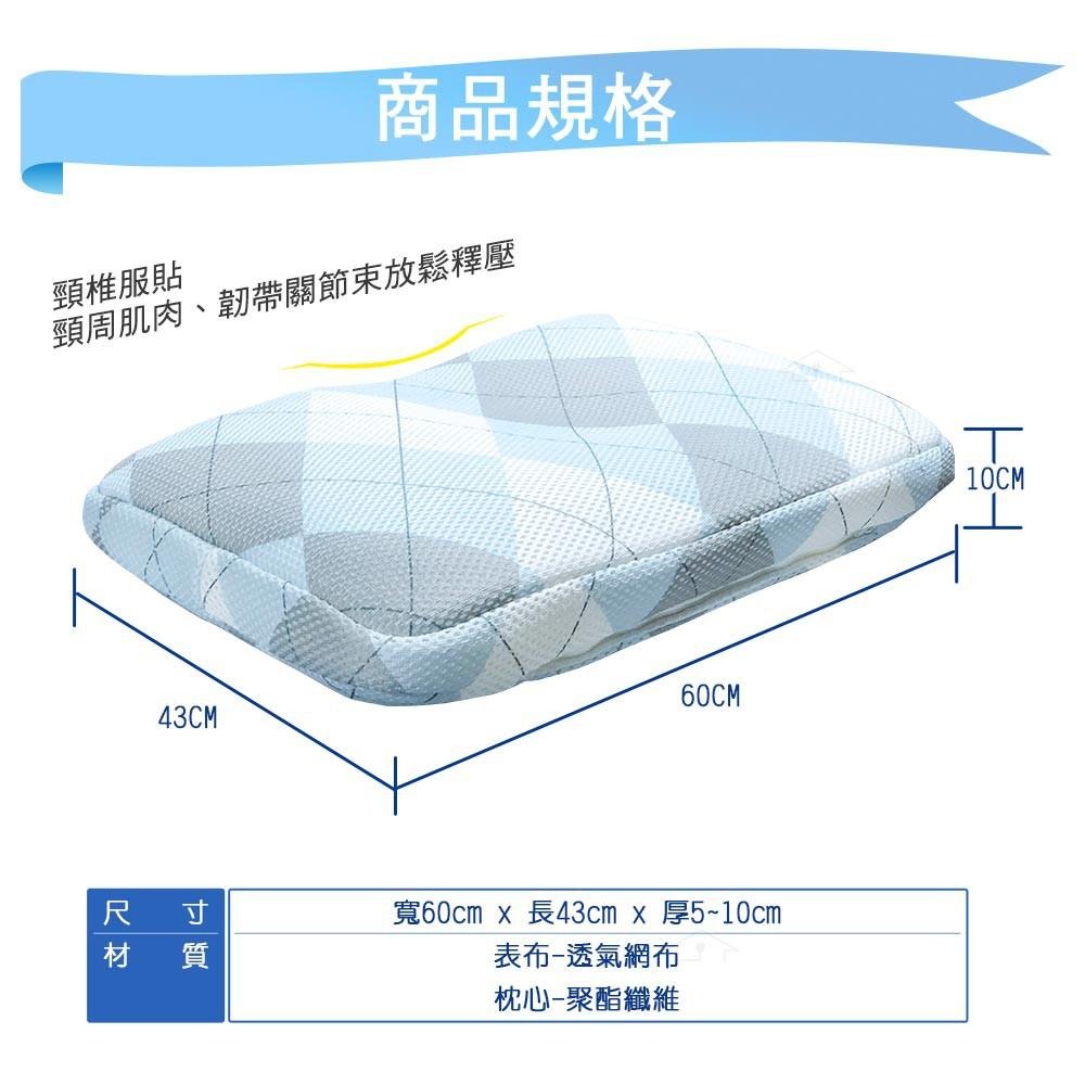 【蓓舒眠】3D立體彈簧水洗透氣人體工學枕 (可調式設計)-細節圖7