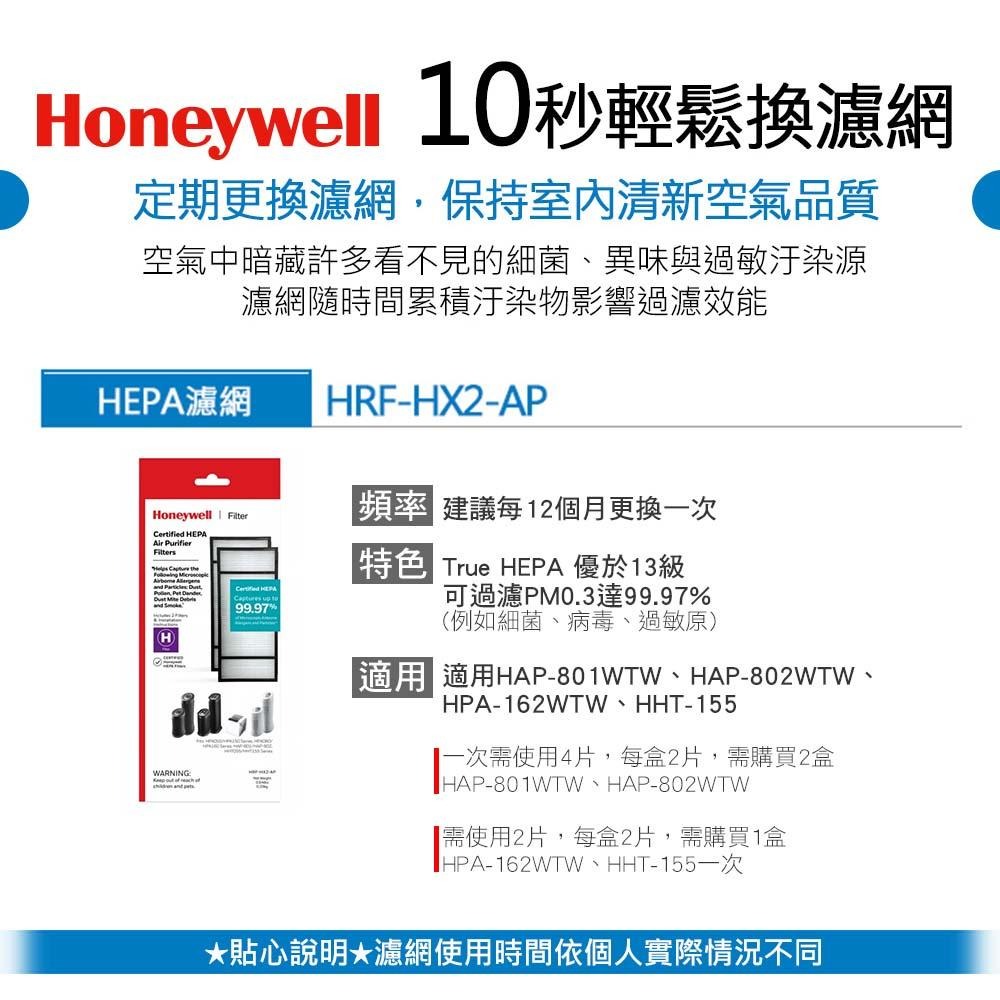 Honeywell長效型 HEPA濾心 HRF-HX2-AP(一盒2入) 適用HAP-801APTW/HAP802清淨機-細節圖5