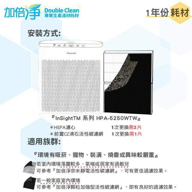 加倍淨 適用Honeywell HPA-5150WTW HPA-5250WTW HPA-5350 清淨機加強型活性碳濾網-細節圖8