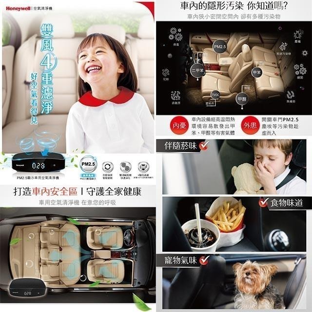 Honeywell PM2.5顯示車用空氣清淨機 CATWPM25D01【限時加送12片活性碳碳濾網】-細節圖2