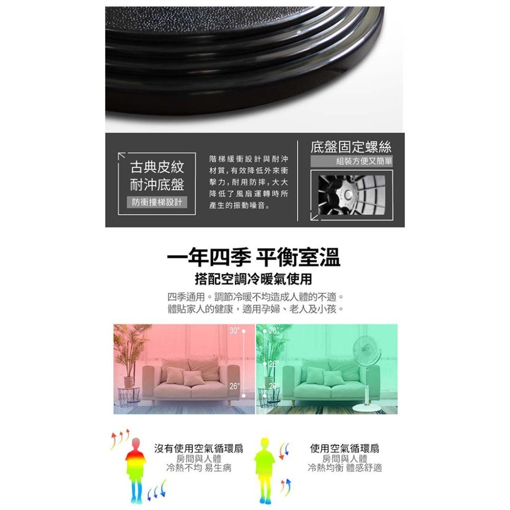 中央牌 14吋DC節能內旋式遙控循環立扇 KDS-142SR KDS-142SR-B 黑 / KDS-142SR-W 白-細節圖8